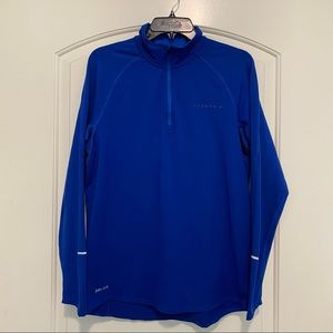 Nike Livestrong Pullover Quarter Zip Long Sleeves Dri Fit Blue Top Men's Size M